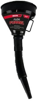 Black Plastic Flexi Funnel, 36.7 cm (1 Piece) - Wide Spout, Inbuilt Filter, Ideal for Easy Pouring & Fuel Transfer