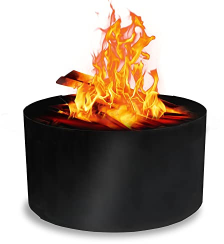 FEBTECH Feuerring für den Außenbereich, robust, 61 cm Durchmesser x 30,5 cm Höhe – ohne Boden, 2 mm Stahl-Feuerringeinsatz – über oder im Boden, DIY-Feuerstelle für Outdoor, Garten, Terrasse, Camping