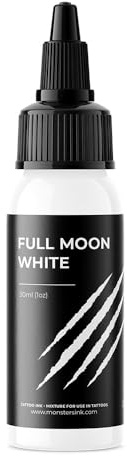 Monsters Ink Full Moon White Tattoo Ink an Opaque Bright White Tattoo Ink (Full Moon, 30ml)