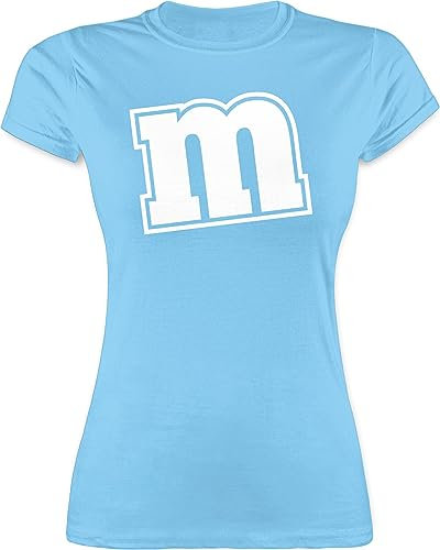 Shirt Damen - & Fasching - M&M Motiv Karneval I M und M I Fastnacht I Fasnacht I Fasnet - L - Hellblau - Gruppen Shirts Faschings Tshirt Karnevals mm Tshirts Fun-t-Shirts Faschings-t-Shirt