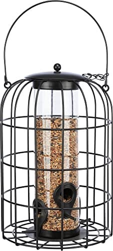 Trixie FUTTERSPENDER MIT SCHUTZGITTER, Ø 17 × 26 cm, SCHWARZ für Gartenvögel - 55426
