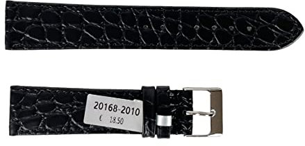 BUZZUFY Uhrenarmband Kroko-Muster schwarz Leder 20mm