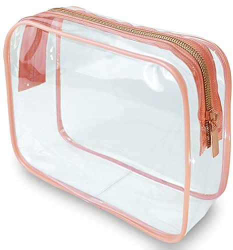 White Ze Sac de Toilette Clair, Sac cosmétique de Maquillage de Voyage pour Les Hommes de Femmes, Sac cosmétique d'articles de Toilette de PVC