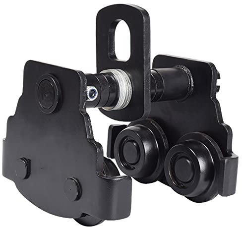 BASICM 2200LBS Beam Push Trolley Dual Wheels Hoist Crane Lift For I Beam, 2.5~6.8 In Adjustable Width, Alloy Steel Forging Roller Trolley 1Ton Load Capacity(Color:A)