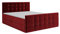 KEF Paris Boxspringbett 180x200 cm - Bett mit Matratze und Topper - Doppelbett mit Bettkasten - Polsterbett mit Kopfstütze - Bonell-Matratze H3 - Rot Tiffany