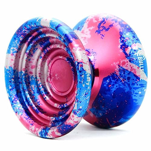 YoYo Factory Bullseye Jo jo – Präzises Profi JoJo aus Metall für Fortgeschrittene – Leerlauf JoJo für DNA Tricks & mehr - Galaxy