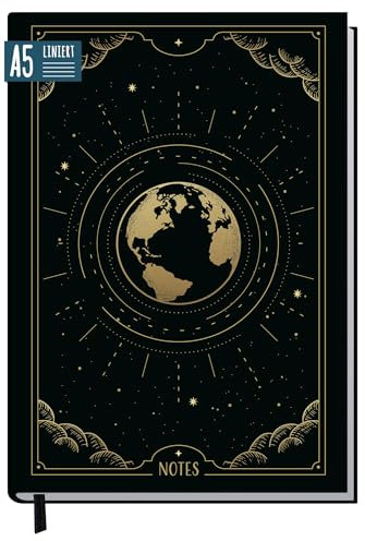 Notizbuch A5 liniert New Adventures von Trendstuff by Häfft - 124 Seiten, 62 Blatt - ideal als Tagebuch, Bullet Journal, Ideenbuch, Schreibheft - nachhaltig & klimafreundlich