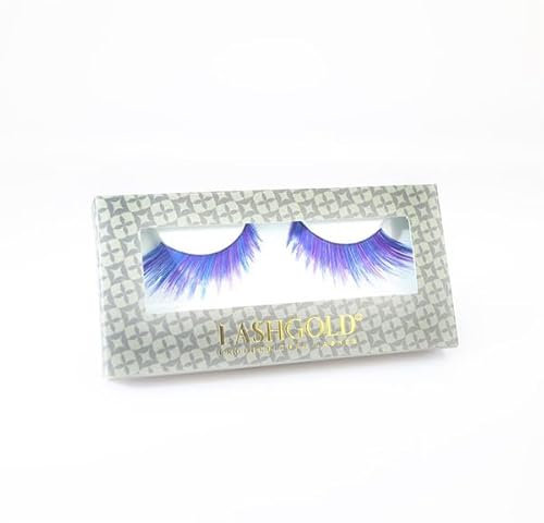 LASHGOLD Farbige Wimpern Bänder Premium Wimpernbänder (4. Blau/Lila)