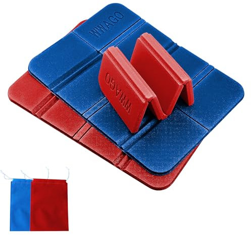 AUSYIWI 2er Sitzkissen Outdoor Faltbar, Tragbar Wasserdichtes Sitzkissen Sitzunterlage Outdoor Kinder Sitzmatte für Outdoor Spielplatz Garten Stadion Jagd Camping Wandern Picknick (Rot + Blau)