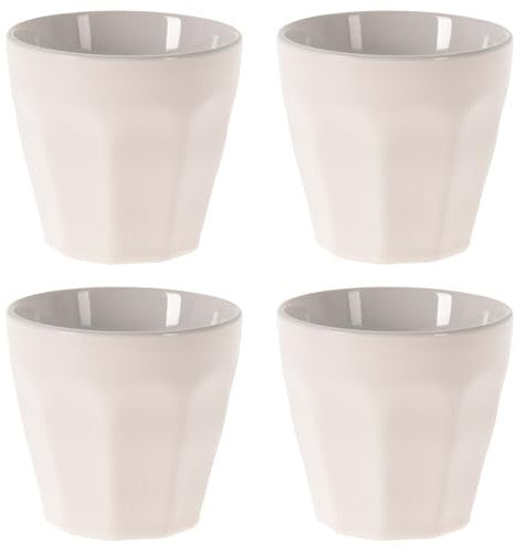 Espresso Coffee Cups Mini Tea Glasses 90ml Porcelain Modern Mugs Coffee Shot Demitasse Hot Cold Drinks Cup Tumblers Stackable Stoneware for Home Office Gift, Set of 4 (White)