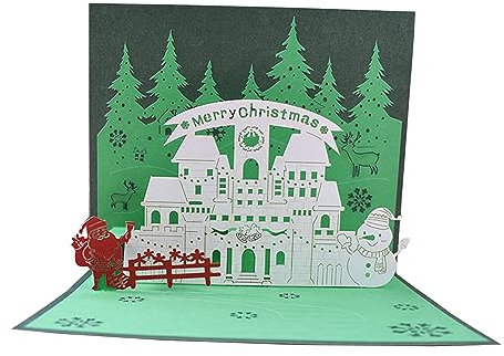 Exquisite Grußkarte für den Winter, Urlaub, Neujahr, Festival, Weihnachten, Cartoon, dreidimensionale Postkarte, Geschenk, Partyzubehör, 3D-Karte, festliche Desktop-Dekoration, Geschenk,