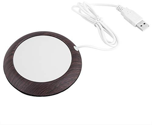 Itonash Réchauffeur de Boisson de Port USB, Réchauffeur de Dessous de Verre USB, Chauffe-Tasse de Grain de Bois USB, Tapis de Tasse de Boisson de Chaleur, Coussin Chauffant de thé de