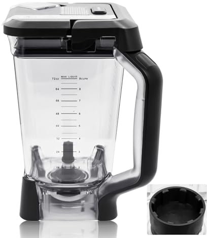 WARDFYT 72 oz XL Pitcher Replacement Compatible with Ninja Blenders Professional BL660 BL740, 72oz Crushing Pitcher Replacement for Ninja BL660W BL660WM BL663 BL663CO BL740C-With Locking Lid