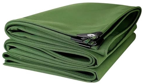 Bâche Verte 3x3m 3x4m 3x5m Bâche en Toile avec œillets antirouille, bâches polyvalentes pour Camping, piscines, serres(5x6m)