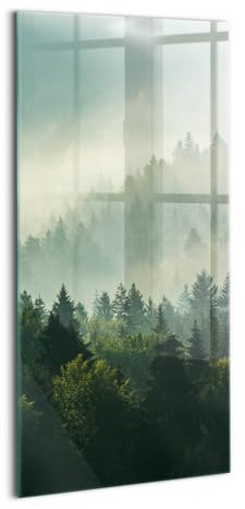 Wallfluent Gehärtetes Glas Dicke 4mm Für die Küche Badezimmer und Schlafzimmer Glasbild 70x140cm Wanddekoration Wandbild Bild Mit Motiv - Beskiden Sonnenaufgang