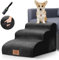 HEVOL Hundetreppe, Haustiertreppe 3 Stufen, Hunderampe 40cm Hoch, Tragbare Hundetreppe für Kleine Hunde, rutschfeste Haustierrampe Katzentreppe mit Waschbar Bezug für Sofa Bett