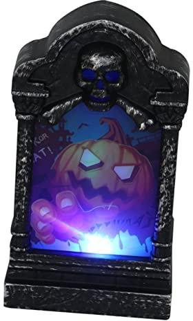 Artibetter 2stücke Halloween-grabsteinleuchte Led Dekorative Lampen Halloween-deko-licht Partyzubehör Für Zuhause Und Veranstaltungen Kürbis Burg