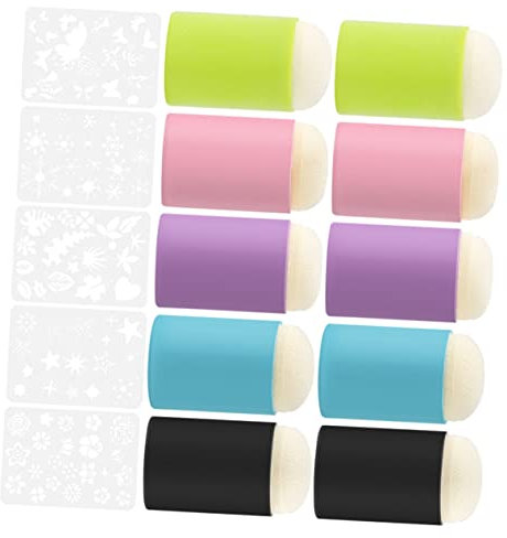 Operitacx 3sets Crafting Stencil Brushes Finger Paints Drawing Brush Ink Blending Dauber Boys and Girls Ink Pad Craft Stamps Pad