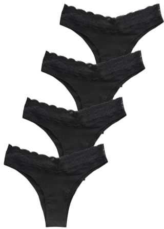 NEXT Damen Slips mit extrahohem Beinausschnitt und Spitze 4er-Pack
