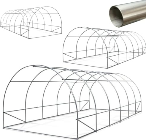 Struttura a tunnel universale ad arco in acciaio per serre box ombreggianti riparo antigrandine magazzino deposito (Acciaio, 4x8m)