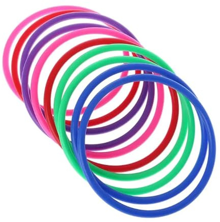 Agility Reifen 10 Pcs Kunststoff Werfen Ringe Werfen Karneval Hinterhof Park Intelligenz Entwicklung Pädagogisches Übung Prop Spielzeug(10 PCS 25 cm)