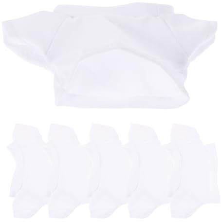 6 Stück Kompaktpuppenkostüm aus Baumwolle, Weiß, für Puppen | Bärenkostüm, Austauschbares Puppen T-shirt, Zartes Puppen T-shirt, Puppenkleidung zur Dekoration