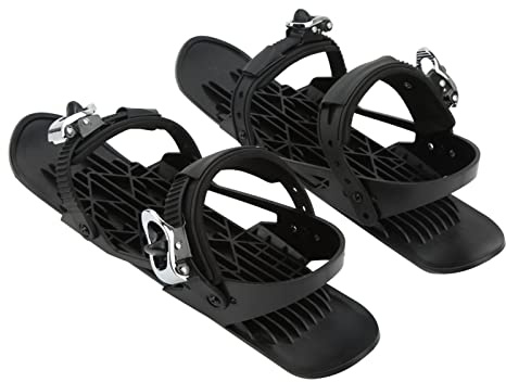 LUCKDANO Mini Chaussures de Ski à Fixation Réglable pour Adultes, Noires, Faciles à Contrôler, Bottes de Ski Portables pour l'hiver et Le Plaisir en Plein Air, Adaptées aux Tailles US 5-14