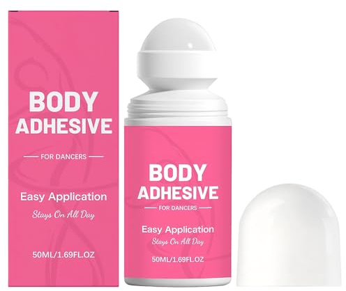 ACCESSORY Body Adhesive Roll,Body Glue for Skin & Clothing,Sweat Resistant Water Wash Off Invisible Long-Lasting Fixing for Dancers Socks Stockings Leotards, Bras, Costumes(50ml)