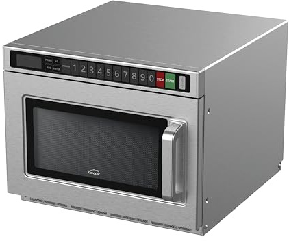 LACOR - 69482 - Profi Mikrowelle DuoHeat Pro Doppelmagnetron Edelstahl | Doppelmagnetron 1800W; 297 USB-konfigurierbare Programme; Keramikboden; 18L Kapazität; ideal für die Gastronomie