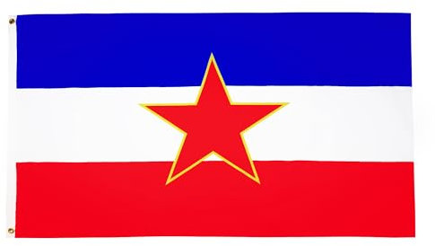 AZ FLAG - Flagge Jugoslawien - 90x60 cm - Jugoslawische Fahne 100% Polyester mit Messing-Ösen - 50g