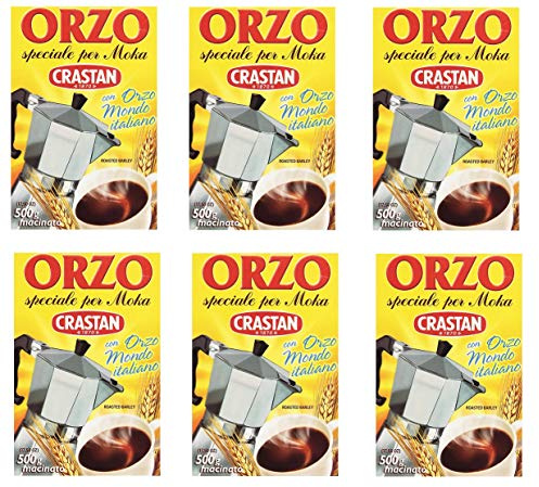 6x Crastan Orzo per moka kaffee Instant lösliche Gerste Getreidekaffee Kaffee 500gr