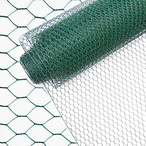 INDUTEC Sechseckgeflecht Drahtzaun Drahtgeflecht Gartenzaun Hasendraht - grün - MW: 25 mm | H: 100 cm | L: 25 m Rolle