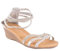 Sandales Femme Petit Talon compensé Bride Cheville tressée & strass-gris-38