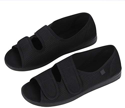 IBLUELOVER Chaussons Diabétiques Femmes Pantoufle de Rééducation Orthopédique Eté Sandales Santé pour âgées Pieds Enflé Gonflée Chaussures Marche Réglable Ouvert Scratch Fermeture Antidérapant