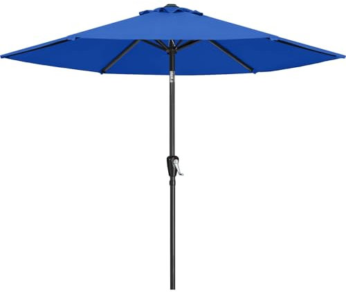 ABCCANOPY 230cm Sonnenschirm im Freien Wasserabweisende Bespannung -Gartenschirm Marktschirm,blau