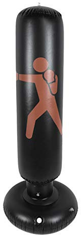 Colonne de Boxe Gonflable, 160cm Hauteur PVC Fitness Hit Sac de Sable Adultes Enfants Colonne Gonflable Tumbler Punching Bag, Boxing Gym Equipment