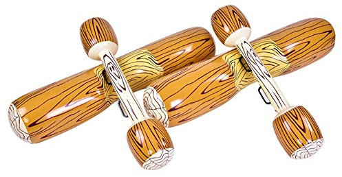 GOTOTOP Lot de 4 jouets flottants gonflables en forme de bois pour adultes et enfants - Pour jeux aquatiques - 2 flotteurs de piscine - 2 bâtons gonflables en PVC