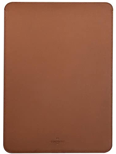 Comfyable Housse pour Ordinateur Portable 14 Pouces Précisément Compatible avec MacBook Pro 14 M4 M3 M2 M1 Pro/Max 2024-2021, Étui en Simili-Cuir, Marron