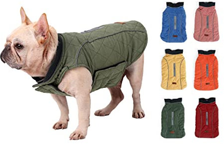 Hundemantel Winter Warme Jacke Weste, 7 Größen für Kleine Mittlere Große und Riesige Hunde, Winddicht Schneeanzug Hundekleidung Outfit Weste Haustiere Bekleidung (XS, GRÜN)
