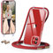 GOODVISH Handykette kompatibel mit iPhone 12 und iPhone 12 Pro 6,1 Display, Necklace Hülle mit Band Handyhülle für zum Umhängen,Transparent Case mit Schnur Schutzhülle mit Kordel, Rot
