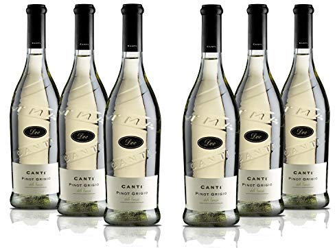 Canti - Pinot Grigio delle Venezie D.O.C., Italian White Dry Wine 12%, Fresh Flavor With a Fruity and Round Taste, 6x750 ml