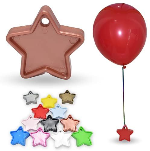 Pannu Design | Heavy Duty Star Shape Weights For Helium Balloons | Packs of 5, 10 & 25 | Multi Colour Weights For Birthday Party Decoration, Baby Shower & Anniversary. (Pack of 5, Rose Gold)