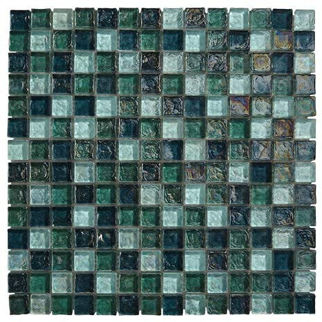 MOSAÏQUE EN VERRE SUR FILET A CARRELER VERT 30,6 x 30,6 CM MURAL CREDENCE CUISINE SALLE DE BAIN SALON