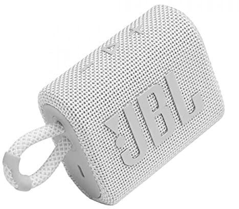 JBL Go 3 Altoparlante Bluetooth portatile impermeabile senza fili IP67 antipolvere per esterni (bianco)