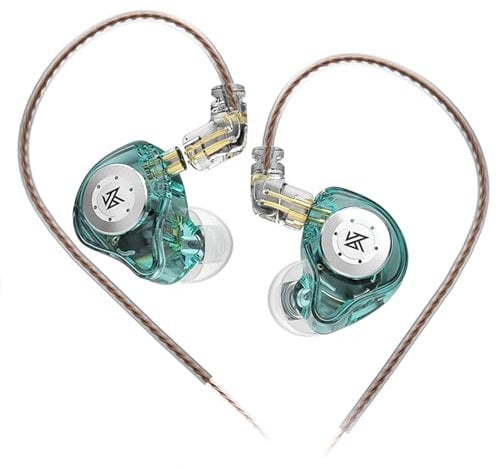 KZ EDX PRO Cuffie in-Ear, Monitor in-Ear con Guscio in Resina e Metallo, Isolamento Acustico, Cuffie Auricolari ad alta Definizione con cavo Staccabile a 2 pin (ciano, senza microfono)