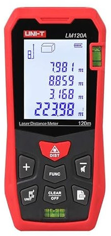 Uni-T Laser Distance Meters Laser Rangefinder LM50A LM70A LM100A LM120A Digital Range Finder Meter Millimeter Accuracy,Measure Area, Volume, Addition, Subtraction (LM120A)