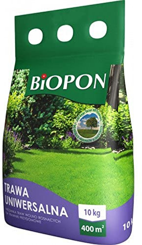 Biopon Rasensamen 10 kg für Vielseitigen Einsatz - 10 kg Samen für 400 m² Rasen - Effizientes Rasensaat für Garten - Grassamen Schnellkeimend