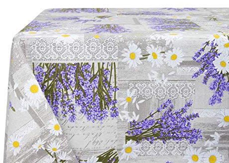 BIANCHERIAWEB Küchentischdecke 140 x 240 cm mit Motiv M'ama RP, Made in Italy, Tischdecke aus 100% Baumwolle