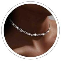 Atentuyi Double Layer Strass Halsketten Kette Gold Choker Halskette Bling Bling Kurze Halskette Schmuck Für Frauen Und Mädchen