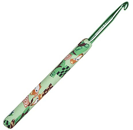 Coopay 5.5mm Crochet Hook Forest, Solid Metal Crochet Hooks UK Size, Crafted Clay Crochet Hooks for Arthritic Hands, Crochet Needles Soft Grip Handle for Crochet Beginners
